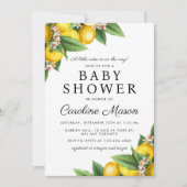 Kleine Süsse Lemon Citrus Summer Baby Dusche Einladung (Vorderseite)