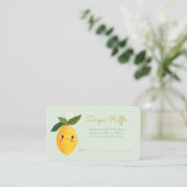 Kleine Süsse Lemon Diaper Raffle Begleitkarte (Stehend Vorderseite)
