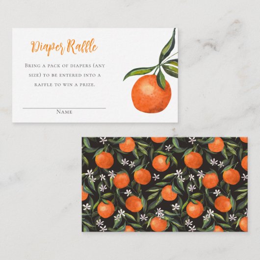 Kleine Süsse Mandarin Babydusche Windelwanne Begleitkarte (Vorne/Hinten)