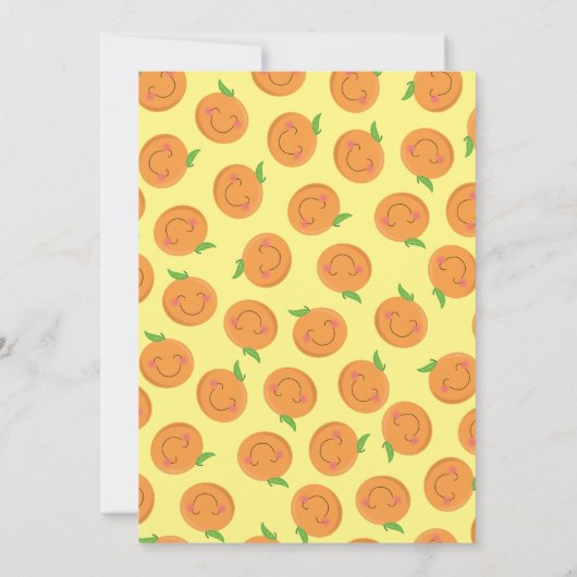 Kleine Süsse Mandarine Baby Duwer Gender Neutral Einladung (Rückseite)