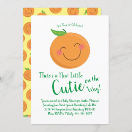 Kleine Süsse Mandarine Baby Duwer Gender Neutral Einladung