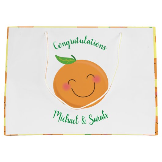 Kleine Süsse Mandarine Baby Duwer Gender Neutral Große Geschenktüte (Vorderseite)
