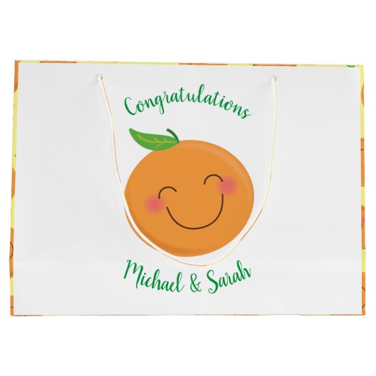 Kleine Süsse Mandarine Baby Duwer Gender Neutral Große Geschenktüte (Rückseite)