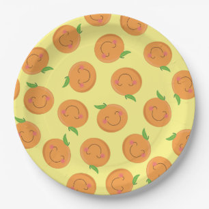 Kleine Süsse Mandarine Kinderdusche Pappteller