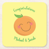 Kleine Süsse Mandarine Kinderdusche Rechteckiger Pappuntersetzer (Vorderseite)