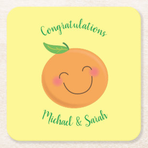 Kleine Süsse Mandarine Kinderdusche Rechteckiger Pappuntersetzer