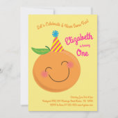 Kleine Süsse Mandarine Niedlich Kinder 1. Geburtst Einladung (Vorderseite)