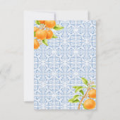 Kleine Süsse Mediterrane Tile Orange Babydusche Dankeskarte (Rückseite)