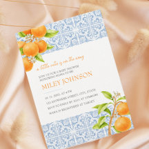Kleine Süsse Mediterrane Tile Orange Babydusche