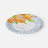 Kleine Süsse Mediterrane Tiles Kinderdusche Pappteller (Schrägansicht)