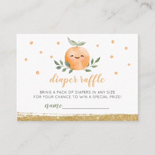 Kleine Süsse mit Green Diaper Raffle Baby Dusche Begleitkarte (Vorderseite)