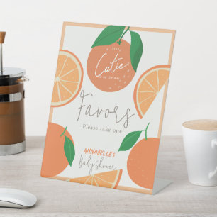 Kleine Süsse Moderne Orange Baby Dusche Favoriten Sockelschild