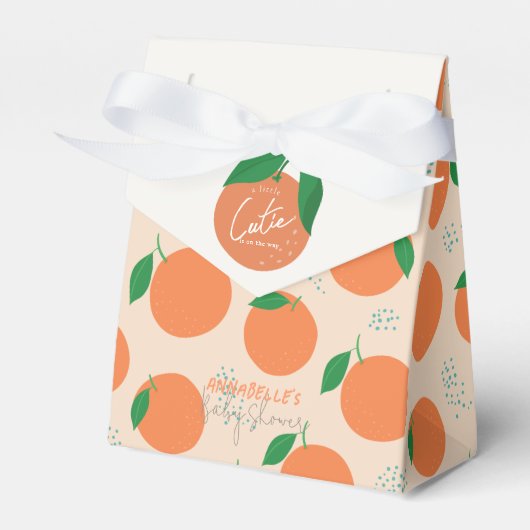 Kleine Süsse Moderne Orange Babydusche Geschenkschachtel (Vorderseite)