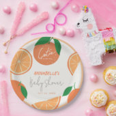 Kleine Süsse Moderne Orange Babydusche Pappteller (Party)