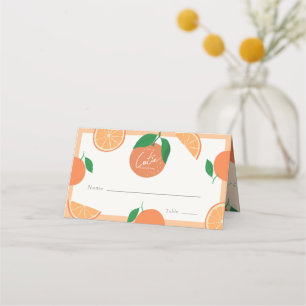 Kleine Süsse Moderne Orange Babydusche Platzkarte
