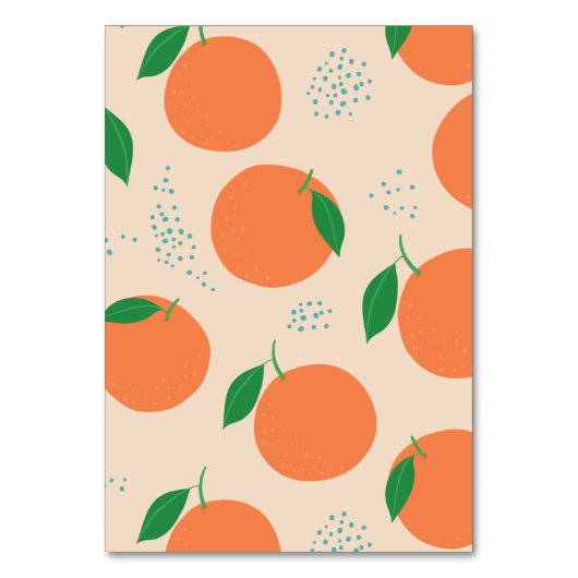 Kleine Süsse Moderne Orange Babydusche Tischnummer (Rückseite)