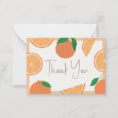 Kleine Süsse Moderne Orange Babydusche Vielen Dank Mitteilungskarte (Vorderseite)