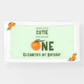 Kleine Süsse Orange 1. Geburtstag Banner (Horizontal)