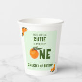 Kleine Süsse Orange 1. Geburtstag Pappbecher (Vorderseite)