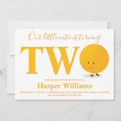 Kleine Süsse Orange 2 2. Geburtstag Einladung (Vorderseite)