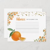 Kleine Süsse Orange Advice Card Begleitkarte (Vorne/Hinten)