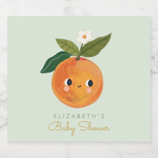 Kleine Süsse Orange Alkoholflaschenetikett (Einzelnes Label)