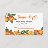 Kleine Süsse Orange Baby Duschdusche Windeln Raffl Begleitkarte (Vorderseite)