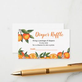 Kleine Süsse Orange Baby Duschdusche Windeln Raffl Begleitkarte