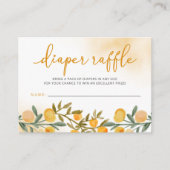 Kleine Süsse Orange Baby Duschdusche Windeln Raffl Begleitkarte (Vorderseite)