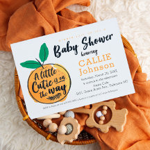 Kleine Süsse Orange Baby Dusche Einladung
