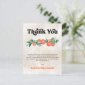 Kleine Süsse Orange Baby Dusche Vielen Dank Postkarte (Stehend Vorderseite)