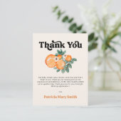 Kleine Süsse Orange Baby Dusche Vielen Dank Postkarte (Stehend Vorderseite)