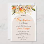Kleine Süsse Orange Baby Duwer Citrus Mandarinen Einladung (Vorderseite)