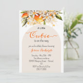 Kleine Süsse Orange Baby Duwer Citrus Mandarinen Einladung (Stehend Vorderseite)