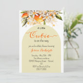 Kleine Süsse Orange Baby Duwer Citrus Mandarinen Einladung (Stehend Vorderseite)