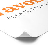 Kleine Süsse Orange Baby Duwer Favorit Schild (Ecke)