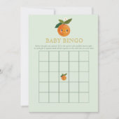 Kleine Süsse Orange Baby Duwer Game Baby Bingo Einladung (Vorderseite)