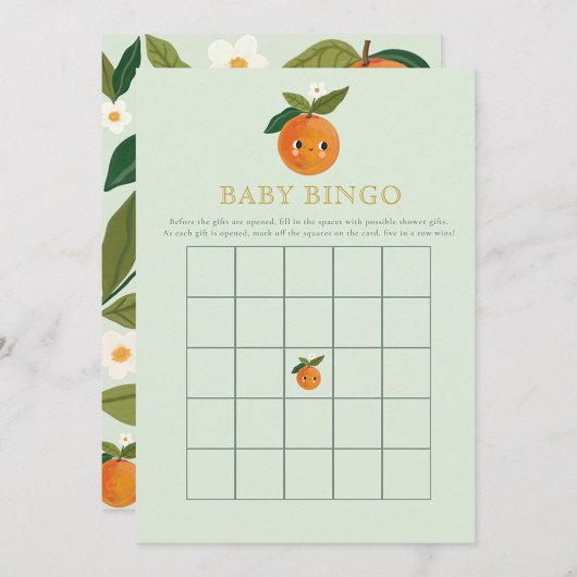 Kleine Süsse Orange Baby Duwer Game Baby Bingo Einladung