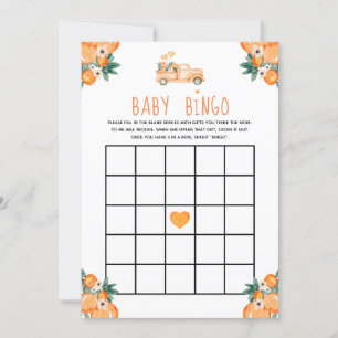 Kleine Süsse Orange Baby Shower Baby Bingo Einladung