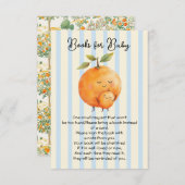Kleine Süsse Orange Baby Shower Books für Baby Einladung (Vorne/Hinten)