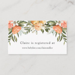 Kleine Süsse Orange Baby Shower Registry Begleitkarte