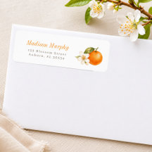 Kleine Süße Orange Baby Shower Rücksendeadresse