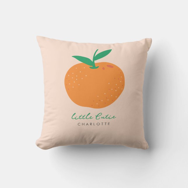 Kleine Süsse Orange Baby Throw Kissen (Vorderseite)