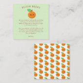 Kleine Süsse Orange Babydusche Begleitkarte (Vorne/Hinten)