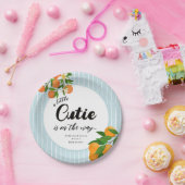 Kleine Süsse Orange Babydusche - Bio Markt Pappteller (Party)