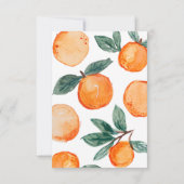 Kleine Süsse Orange Babydusche Danke Karte (Rückseite)