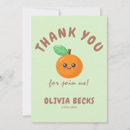 Kleine Süsse Orange Babydusche Dankeskarte