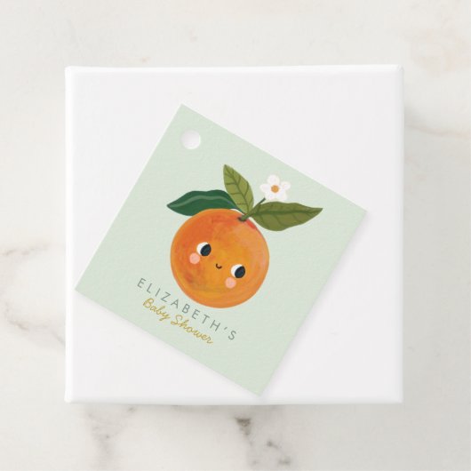 Kleine Süsse Orange Babydusche Geschenkanhänger (Beispiel)