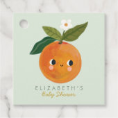 Kleine Süsse Orange Babydusche Geschenkanhänger (Vorderseite)