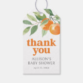 Kleine Süsse Orange Babydusche Geschenkanhänger (Vorderseite)